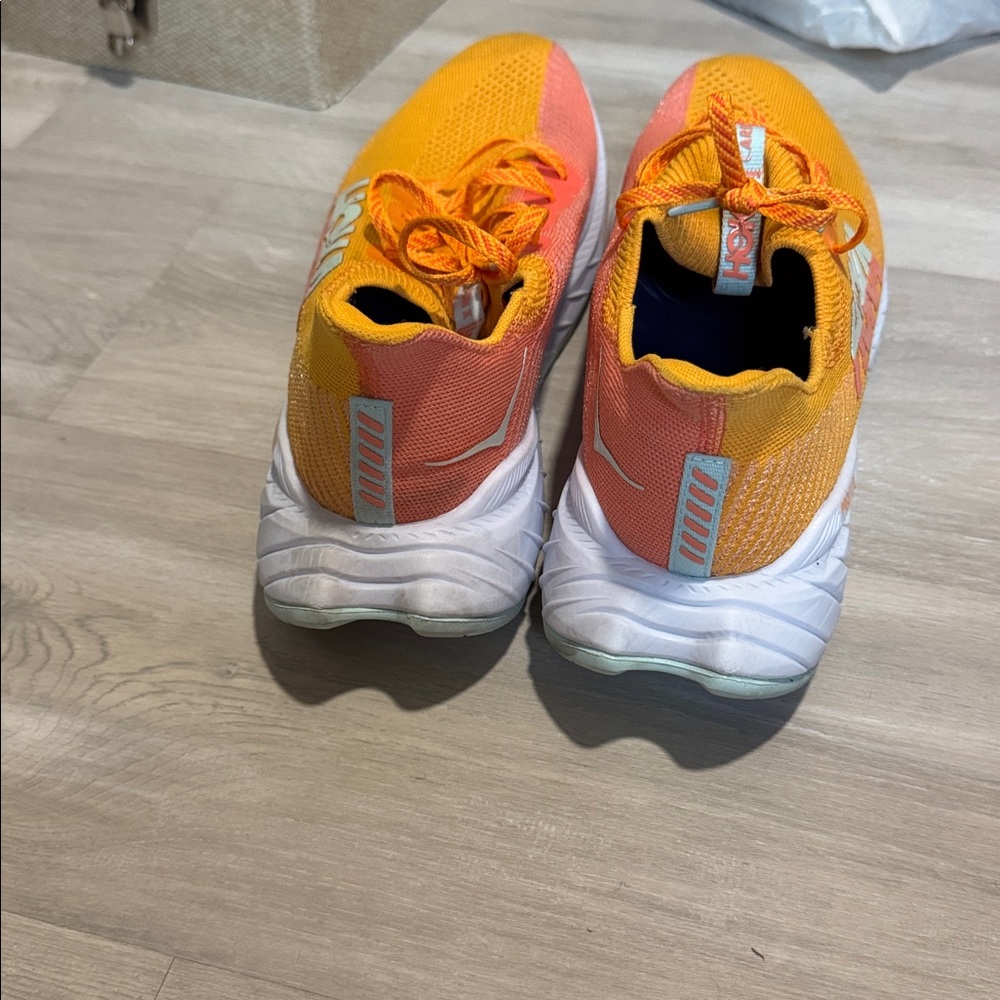 Hoka Vibrant Orange and Coral Sneakers size 11.5 - Picture 3 of 7